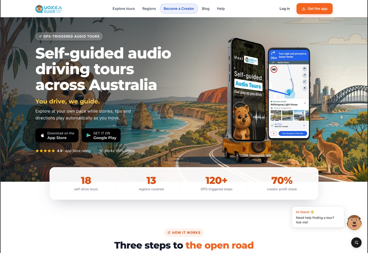 QuokkaGuide public website homepage for travellers